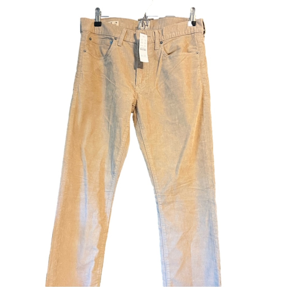 J. Crew thin wale cords beige 5 pocket 30 30 style 250 nwt old school khaki slim